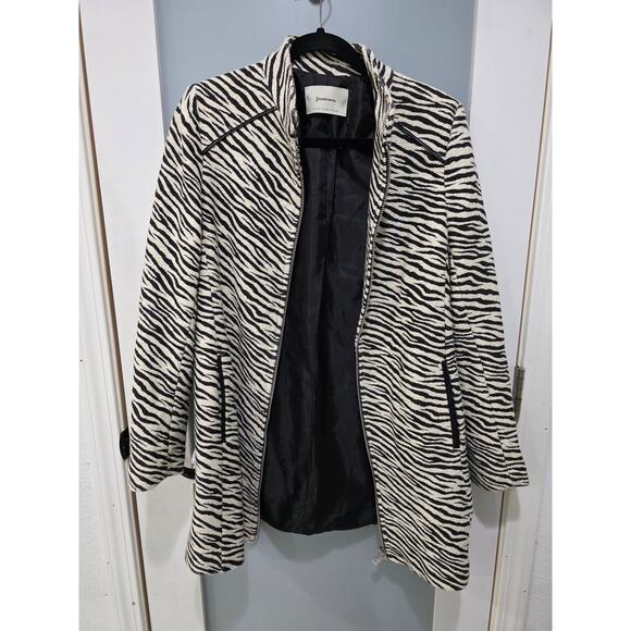 Vintage Stradivarius Zebra Print Jacket M Bold Animal Print 90s Style - Picture 1 of 9